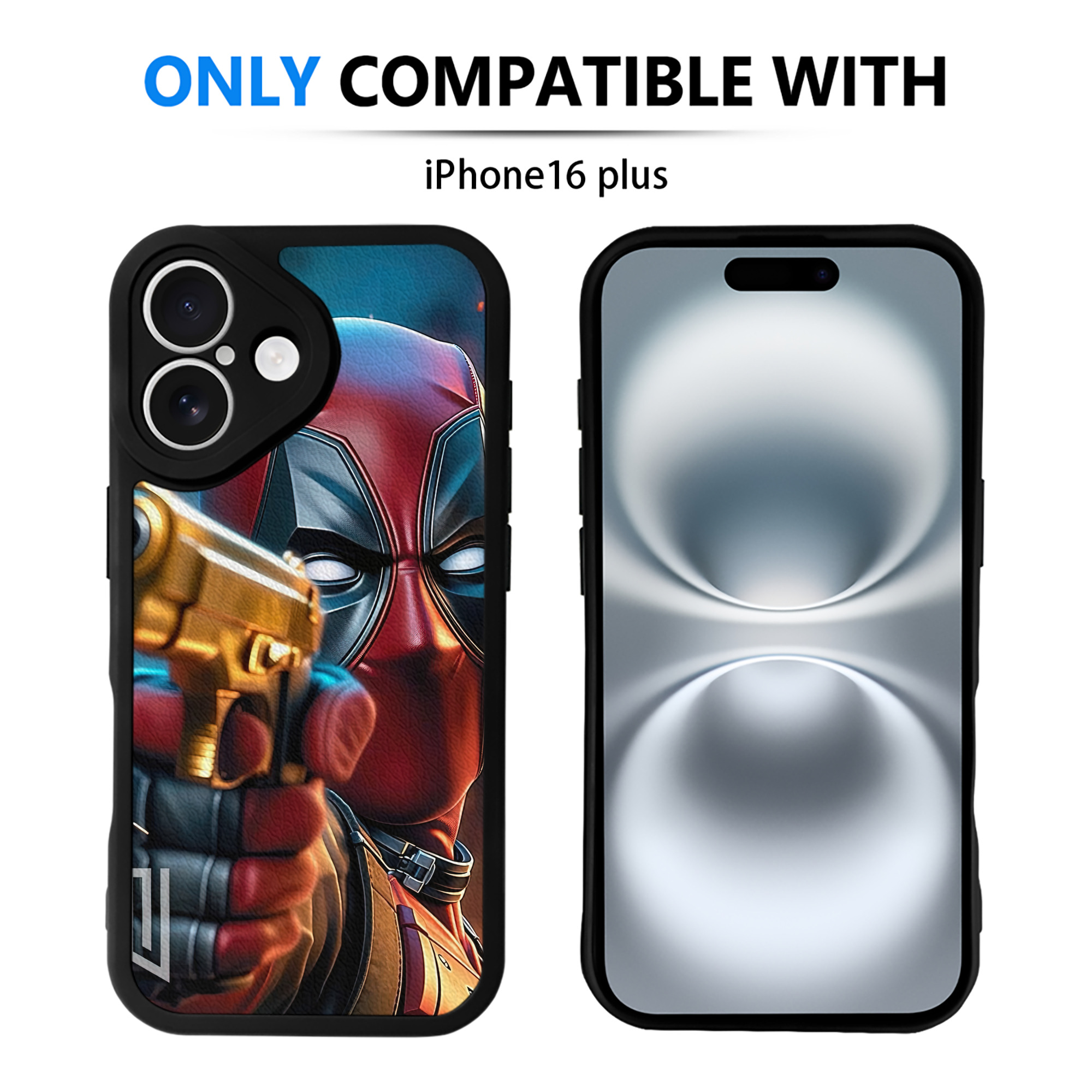 （画像用） Deadpool デッドプール 【iPhone 16シリーズ対応】シリコンスマホケース（レザー調） 材質：シリコン